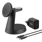 Anker MagGo 3in1 vezeték nélküli töltőállomás, 15W, 1.67A, fekete B25M4G11
