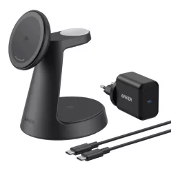   Anker MagGo 3in1 vezeték nélküli töltőállomás, 15W, 1.67A, fekete B25M4G11