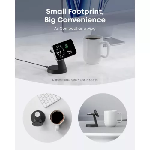 Anker MagGo 3in1 vezeték nélküli töltőállomás, 15W, 1.67A, fekete B25M4G11