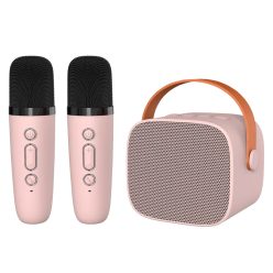   Blavec Hordozható Bluetooth Hangszóró WS-07 Karaoke Parti - 5W 2 mikrofonnal (WS07-2MP) rózsaszín