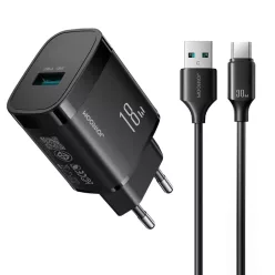   Joyroom JR-TF4 18W falitöltő 3A USB-A - USB-C 1m kábel - fekete