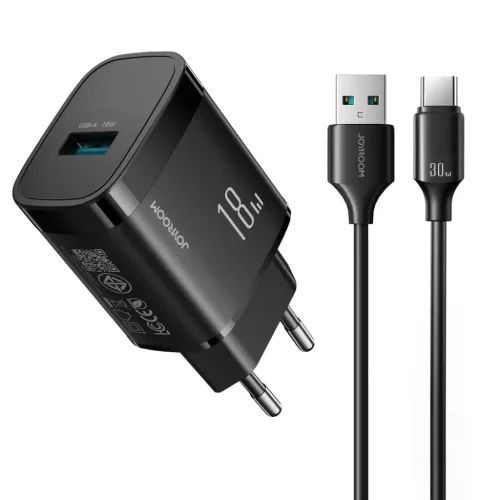 Joyroom JR-TF4 18W falitöltő 3A USB-A - USB-C 1m kábel - fekete