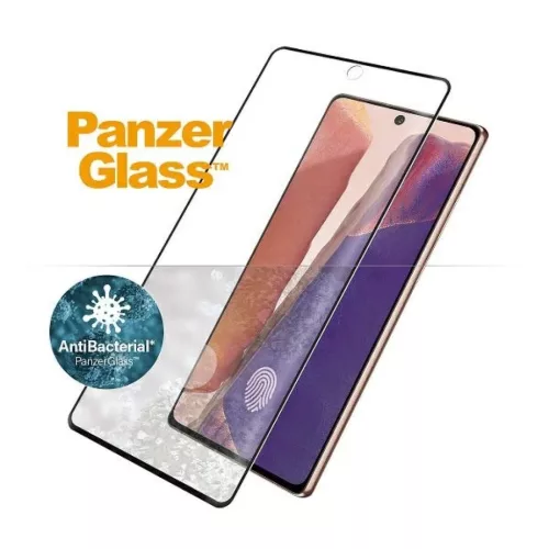 Samsung Note 20 PanzerGlass Curved Super+ tokbarát ujjlenyomat-azonosító kompatibilis antibakteriális fekete üvegfólia