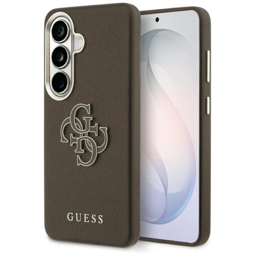 Samsung Galaxy S26 Guess Grained Big 4G Metal Logo barna tok