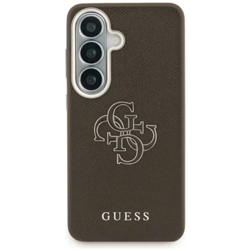 Samsung Galaxy S26 Guess Grained Big 4G Metal Logo barna tok