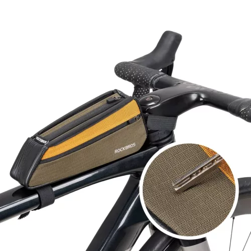 Rockbros 088 Top Tube Biciklis Táska 0.25L - Zöld és Narancs