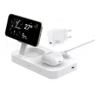 4smarts Qi2 Trident 2 az 1-ben vezeték nélküli töltőállomás + USB-C + 30 W-os hálózati töltő fehér 540998