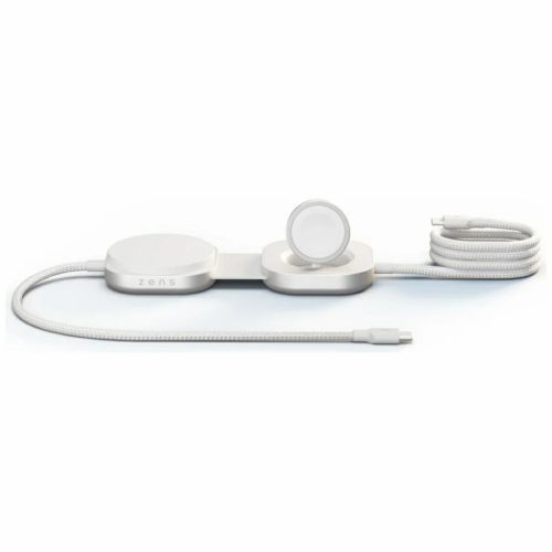 Zens Pro 3 2 az 1-ben vezeték nélküli töltő Apple Watch töltéssel Qi2 15W USB-C/USB-C fehér
