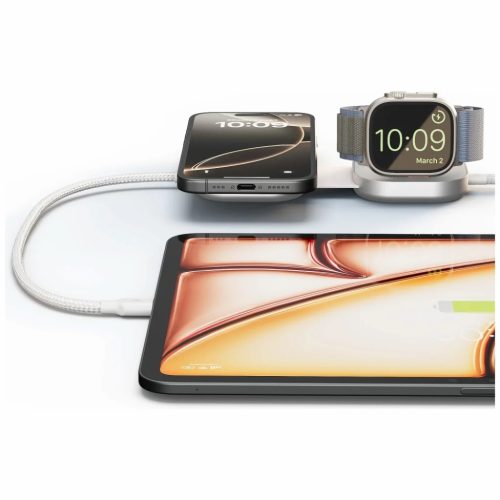 Zens Pro 3 2 az 1-ben vezeték nélküli töltő Apple Watch töltéssel Qi2 15W USB-C/USB-C fehér