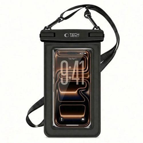 Univerzális 6,9 colos fekete vízálló lebegő tok Tech-Protect UWC7 tok