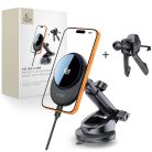 Tech-Protect V21 mágneses MagSafe műszerfalra és szellőzőre rögzíthető autós tartó vezeték nélküli töltővel 25W Qi2.2 fekete