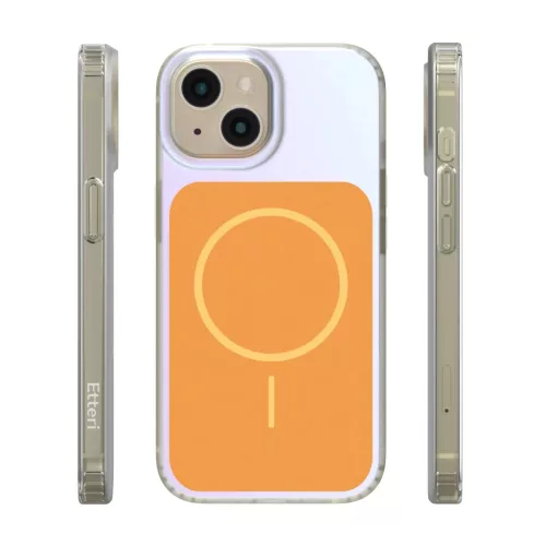 iPhone 15 rejtett gyöngyház narancssárga tok