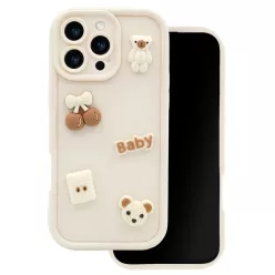 Samsung Galaxy A37 5G Ultra Trendy 3D medvés bézs tok