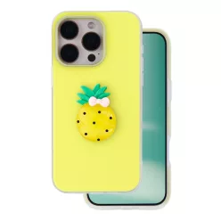 iPhone 15 Pro 2 az 1-ben gyümölcs mintás sárga tok