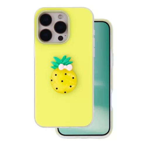 iPhone 15 Pro 2 az 1-ben gyümölcs mintás sárga tok
