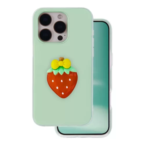 iPhone 15 Pro 6,1" Gyümölcs 2 az 1-ben zöld tok
