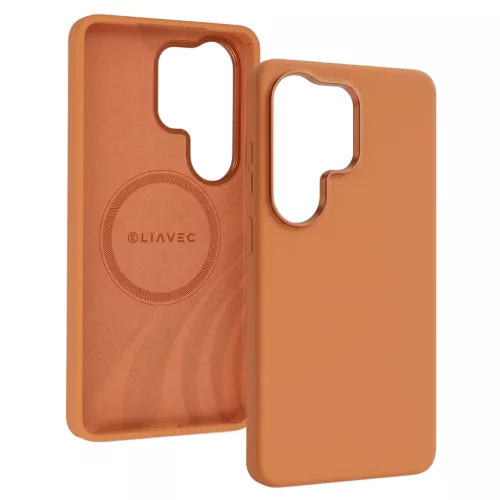 Liavec Silky tok fém kamerakerettel Samsung Galaxy S26 Ultra-hoz narancssárga
