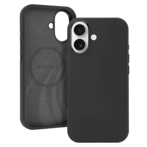 iPhone 17 fekete Liavec Silky tok fém kamerakerettel