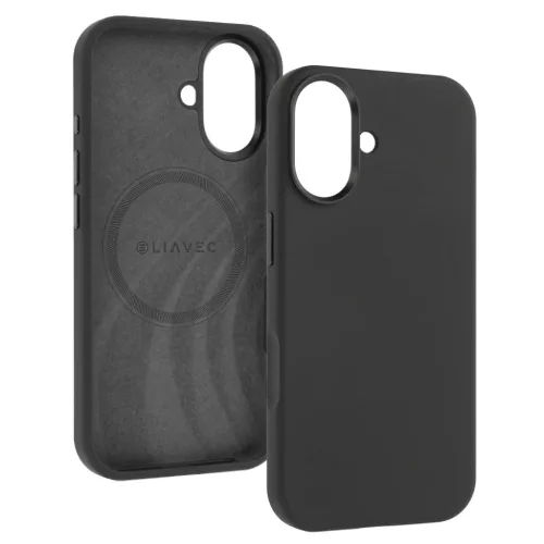 iPhone 17 fekete Liavec Silky tok fém kamerakerettel