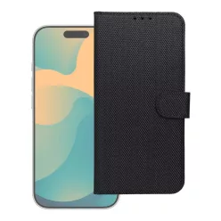   Xiaomi Redmi Note 15 5G lopásgátló 4 kártyás RFID könyvtok fekete technikai szövet tok