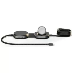   Zens Pro 3 2 az 1-ben vezeték nélküli töltő Apple Watchhoz Qi2 15W USB-C/USB-C fekete