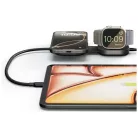 Zens Pro 3 2 az 1-ben vezeték nélküli töltő Apple Watchhoz Qi2 15W USB-C/USB-C fekete