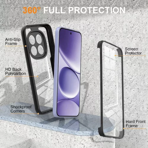 Techsuit - ColorVerse 360 Sorozat + Képernyővédő - Xiaomi Redmi Note 15 Pro 4G tok - Fekete