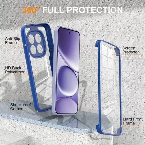 Techsuit - ColorVerse 360 Sorozat + Képernyővédő - Xiaomi Redmi Note 15 Pro 4G - Kék tok