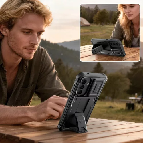 Samsung Galaxy A57 5G Tech-Protect Kevlar Cam+ 2 darabos fekete tok