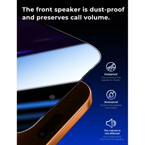 iPhone 15 Pro betekintés gátló üvegfólia Prémium Apei MagicBox Armor Privacy