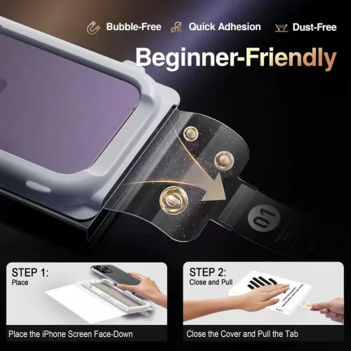 iPhone 15 Pro betekintés gátló üvegfólia Prémium Apei MagicBox Armor Privacy