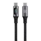 Blavec Cable Zumi fonott - Type C to Type C - PD 60W 3A LCD kijelző 1 méter Apple CarPlay/Android Auto (CZU-CC3B10) fekete
