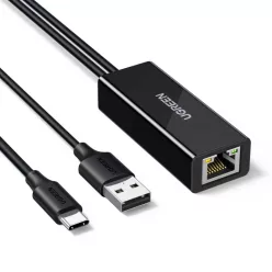Ugreen USB-C to RJ45 10/100 Mbps hálózati adapter - fekete