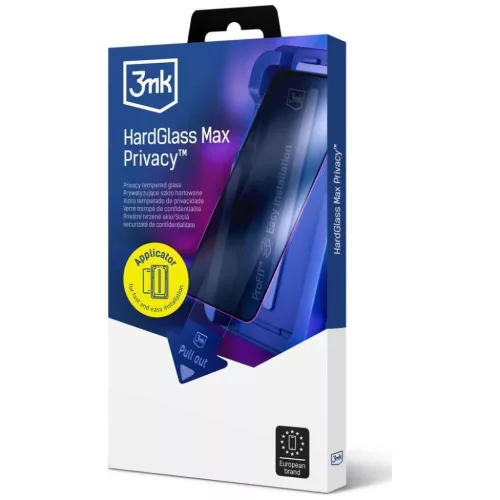 iPhone 17 Pro 3MK HardGlass Max Privacy adatvédelmi üvegfólia applikátorral, fekete üvegfólia