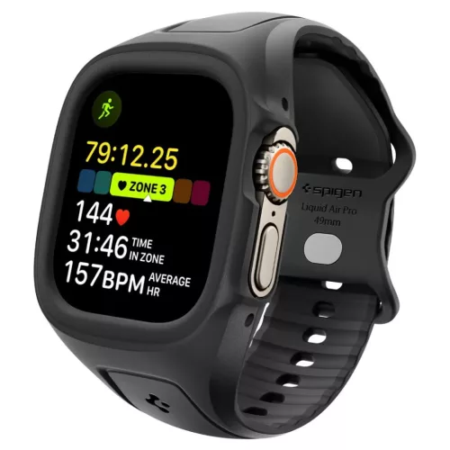 Apple Watch Ultra 1 / 2 / 3 (49 mm) Spigen Liquid Air Pro fekete tok