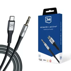   3mk - Audiokábel - USB-C - 3.5mm Jack, DAC Chip, 3,5m - Fekete