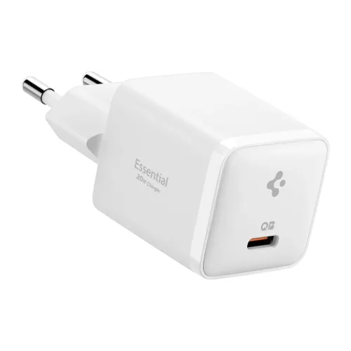 Spigen - Fali Töltő Essential EE301EU (ACH09492) - Type-C, Gyors töltés, Quantum Boost, 30W - Fehér