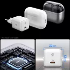 Spigen - Fali Töltő Essential EE301EU (ACH09492) - Type-C, Gyors töltés, Quantum Boost, 30W - Fehér