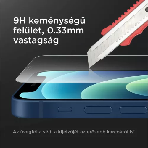 iPhone 17e / 16e Magsafe tok + üvegfólia 2db 9H 2.5D HD 0.33mm Alphajack