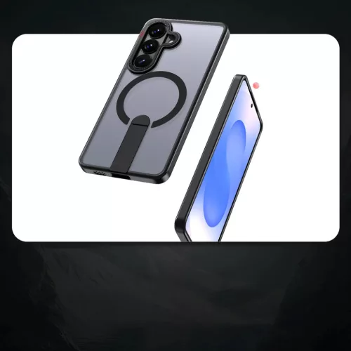 Hybrid Armor X tok Samsung Galaxy A57-hez állvánnyal, MagSafe kompatibilis - Fekete
