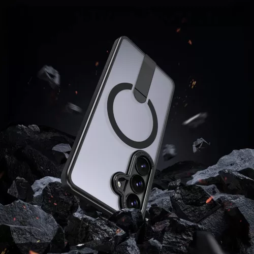 Hybrid Armor X tok Samsung Galaxy A57-hez állvánnyal, MagSafe kompatibilis - Fekete