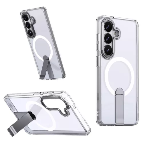 Hybrid Armor X tok Samsung Galaxy A57-hez állvánnyal, MagSafe kompatibilis - Átlátszó