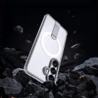Hybrid Armor X tok Samsung Galaxy A57-hez állvánnyal, MagSafe kompatibilis - Átlátszó