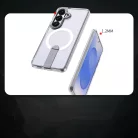 Hybrid Armor X tok Samsung Galaxy A57-hez állvánnyal, MagSafe kompatibilis - Átlátszó