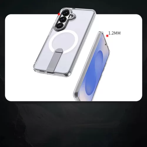Hybrid Armor X tok Samsung Galaxy A57-hez állvánnyal, MagSafe kompatibilis - Átlátszó