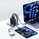 Baseus - EnerFill FH11 (E0121J00) - 3x USB-C, 1x USB-A, 140W, GaN Technológia, Gyors Töltés - Kozmikus Fekete