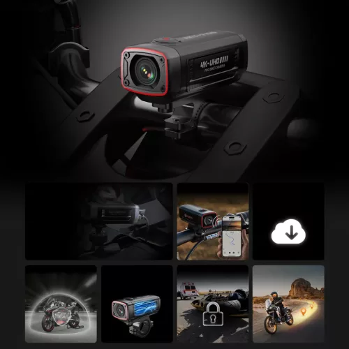 AKEEYO AKY-710S sportkamera 4K videórögzítő motorkerékpár kormányra - fekete