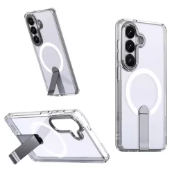   Hybrid Armor X Case for Samsung Galaxy A36 / A37 with Stand Compatible with MagSafe - Transparent