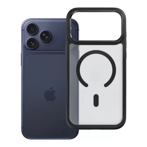 iPhone 17 Pro Max Forcell F-Protect Smoke Hybrid Premium MagSafe kompatibilis fekete tok