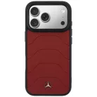 iPhone 17 Pro Mercedes bőrhatású hálómintás Bow Line MagSafe piros tok